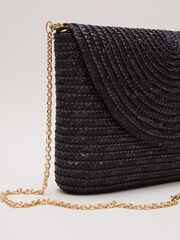 Phase Eight Black Oversized Straw Clutch Bag - Image 5 of 6