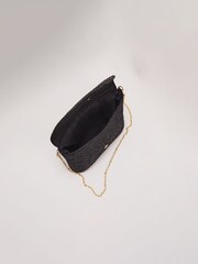 Phase Eight Black Oversized Straw Clutch Bag - Image 6 of 6