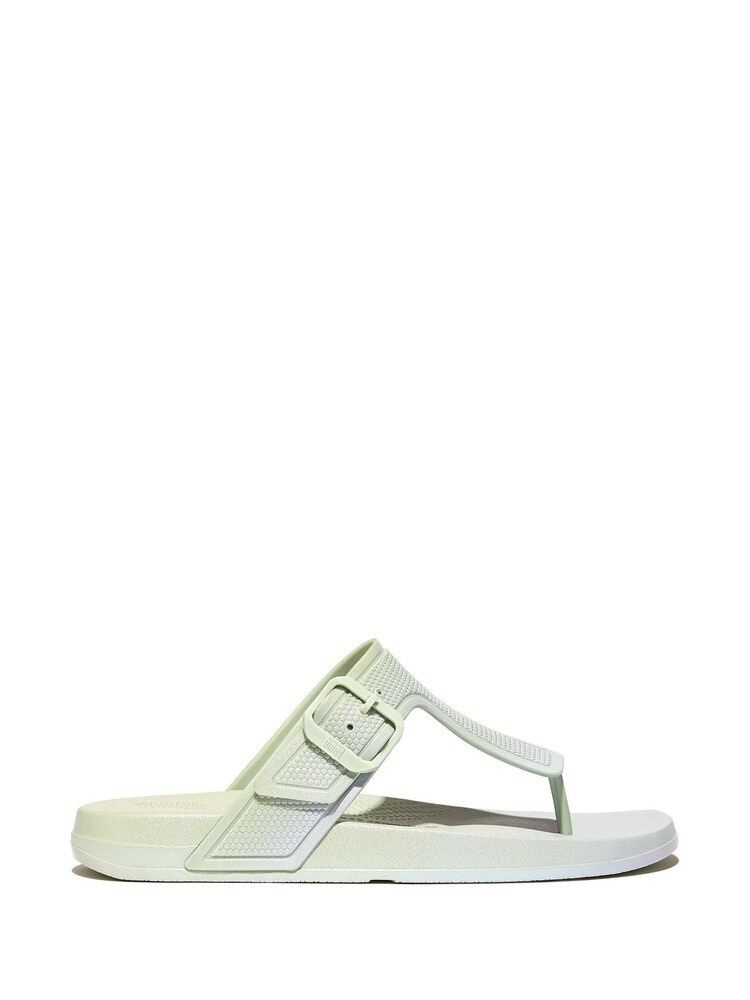FitFlop Green Iqushion Iridescent Adjustable Buckle Flip-Flops - Image 1 of 1 FitFlop Green Iqushion Iridescent Adjustable Buckle Flip-Flops - Image 1 of 1