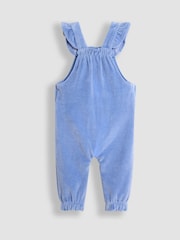 JoJo Maman Bébé Blue Swan Appliqué Velour Dungarees and Top Set - Image 5 of 8