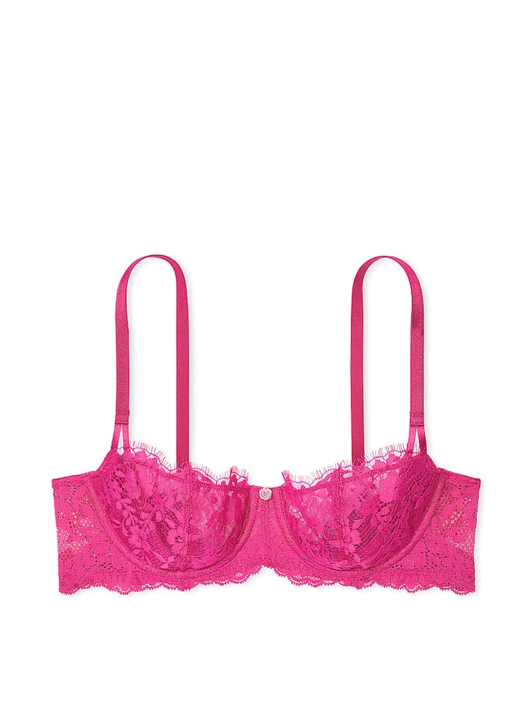 Victoria's Secret Luscious Rose Pink Lace Unlined Balcony Bra - Image 3 of 3 Victoria's Secret Luscious Rose Pink Lace Unlined Balcony Bra - Image 3 of 3