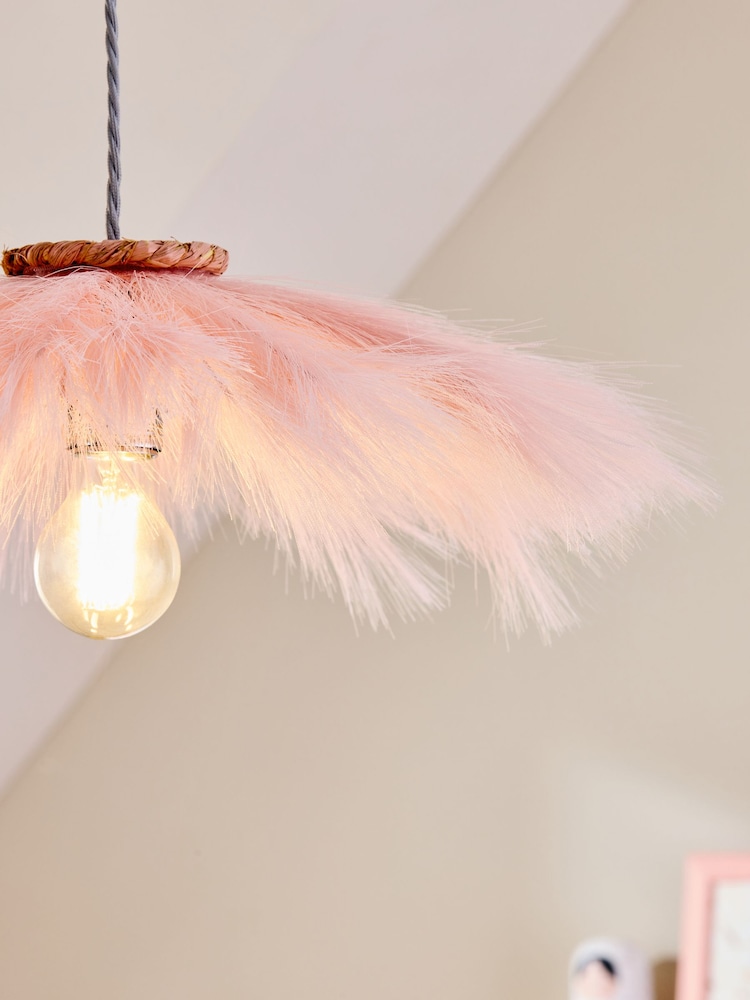 Pink Easy Fit Pampas Pendant Light Shade - Image 3 of 5