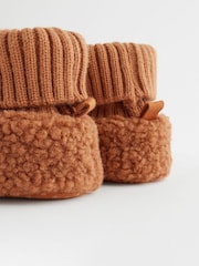 Brown Christmas Reindeer Sock Top Baby Boots (0-2mths) - Image 3 of 6