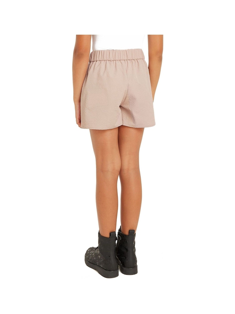 Calvin Klein Pink Seersucker Woven Shorts - Image 2 of 5 Calvin Klein Pink Seersucker Woven Shorts - Image 2 of 5