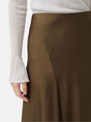 Jigsaw Green Satin Bias Asymmetric Skirt - Image 3 of 6