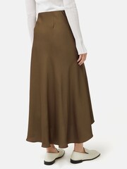 Jigsaw Green Satin Bias Asymmetric Skirt - Image 5 of 6