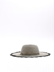 River Island Black Scallop Edge Floppy Hat - Image 1 of 3
