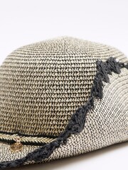 River Island Black Scallop Edge Floppy Hat - Image 2 of 3