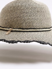 River Island Black Scallop Edge Floppy Hat - Image 3 of 3
