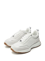 Хлопковый белый - Moda in Pelle Athenea Lace up Runner Leather Trainers - Изображение 4 из 6