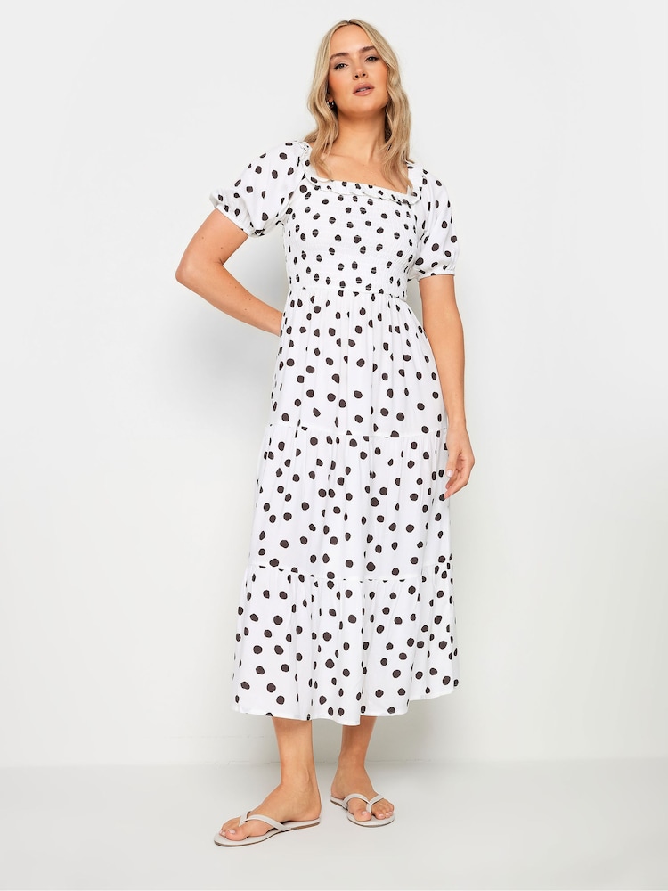 Long Tall Sally White Polka Dot Midi Dress - Image 2 of 6