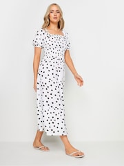 Long Tall Sally White Polka Dot Midi Dress - Image 3 of 6