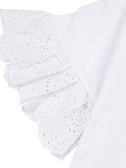 U.S. Polo Assn. White Womens Broderie Anglaise 100% Cotton T-Shirt - Image 9 of 9