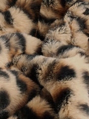 Animal Print Faux Fur Half Zip Jacket - Image 8 of 9