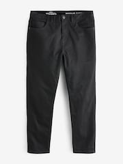 Black Solid Regular Tapered Fit Classic Stretch Jeans - Image 8 of 8