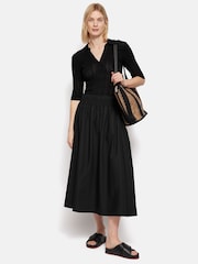 Jigsaw Black 100% Cotton Collar Knitted Top - Image 3 of 5