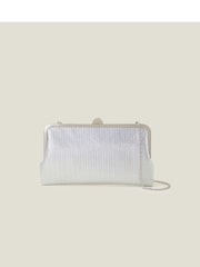 Accessorize Silver Metallic Clutch Bag - Image 2 of 4