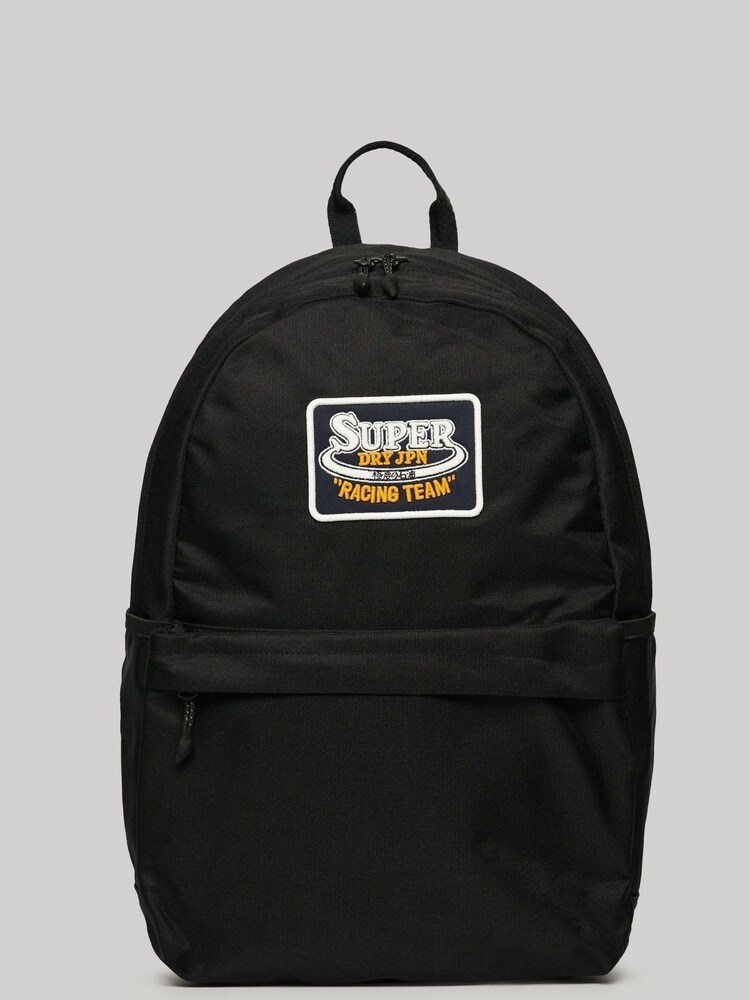 Superdry Black Patched Montana Backpack - Image 1 of 5