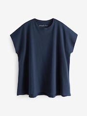 Simply Be Blue Slouchy Dip Back T-Shirt - Image 5 of 5