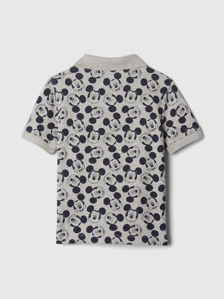 Gap Grey Disney Mickey Mouse Graphic Short Sleeve Polo Shirt (12mths-5yrs) - Image 2 of 3