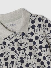 Gap Grey Disney Mickey Mouse Graphic Short Sleeve Polo Shirt (12mths-5yrs) - Image 3 of 3