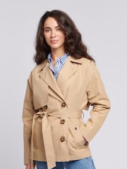 U.S. Polo Assn. Brown 100% Cotton Double Breasted Womens Trench Jacket - Image 1 of 9