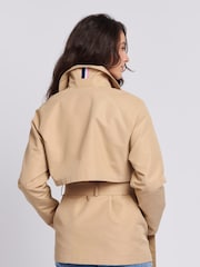 U.S. Polo Assn. Brown 100% Cotton Double Breasted Womens Trench Jacket - Image 3 of 9