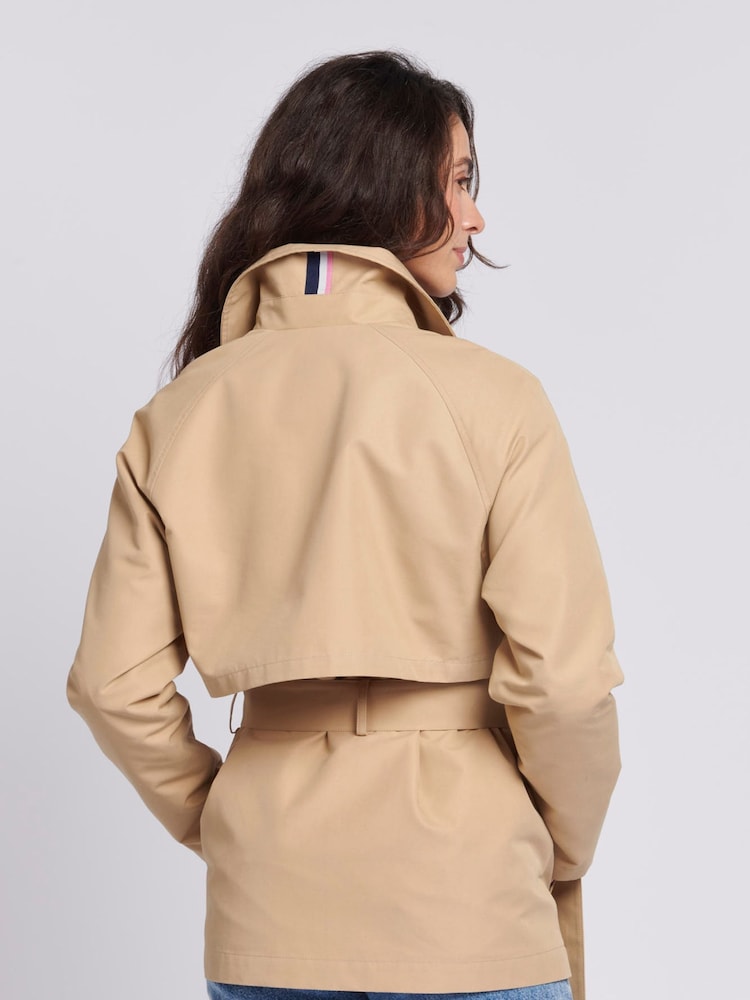 U.S. Polo Assn. Brown 100% Cotton Double Breasted Womens Trench Jacket - Image 3 of 9
