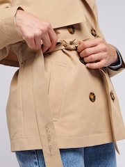 U.S. Polo Assn. Brown 100% Cotton Double Breasted Womens Trench Jacket - Image 4 of 9