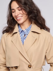 U.S. Polo Assn. Brown 100% Cotton Double Breasted Womens Trench Jacket - Image 5 of 9