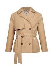 U.S. Polo Assn. Brown 100% Cotton Double Breasted Womens Trench Jacket - Image 7 of 9