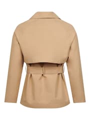 U.S. Polo Assn. Brown 100% Cotton Double Breasted Womens Trench Jacket - Image 9 of 9