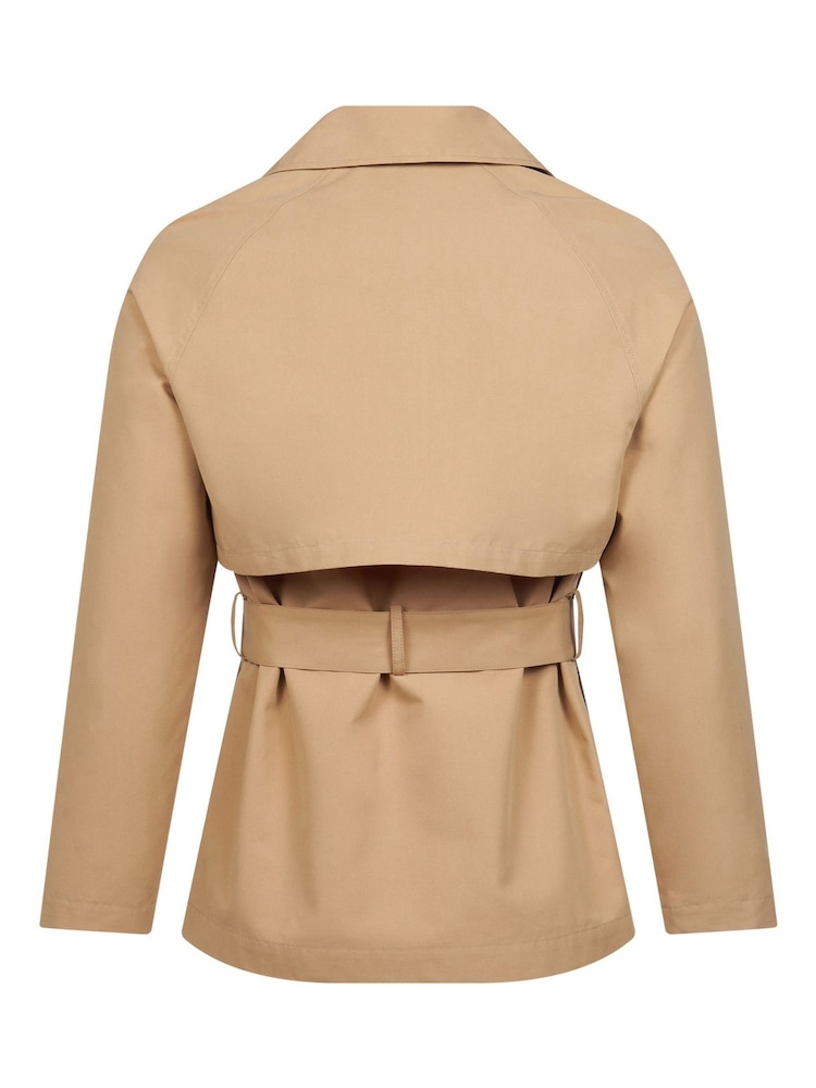 U.S. Polo Assn. Brown 100% Cotton Double Breasted Womens Trench Jacket - Image 9 of 9