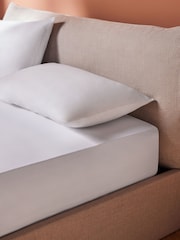 MADE.COM White Cosy Washed Cotton Extra Deep Fitted Sheet - Image 1 of 3