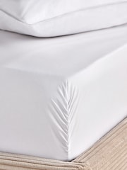MADE.COM White Cosy Washed Cotton Extra Deep Fitted Sheet - Image 2 of 3