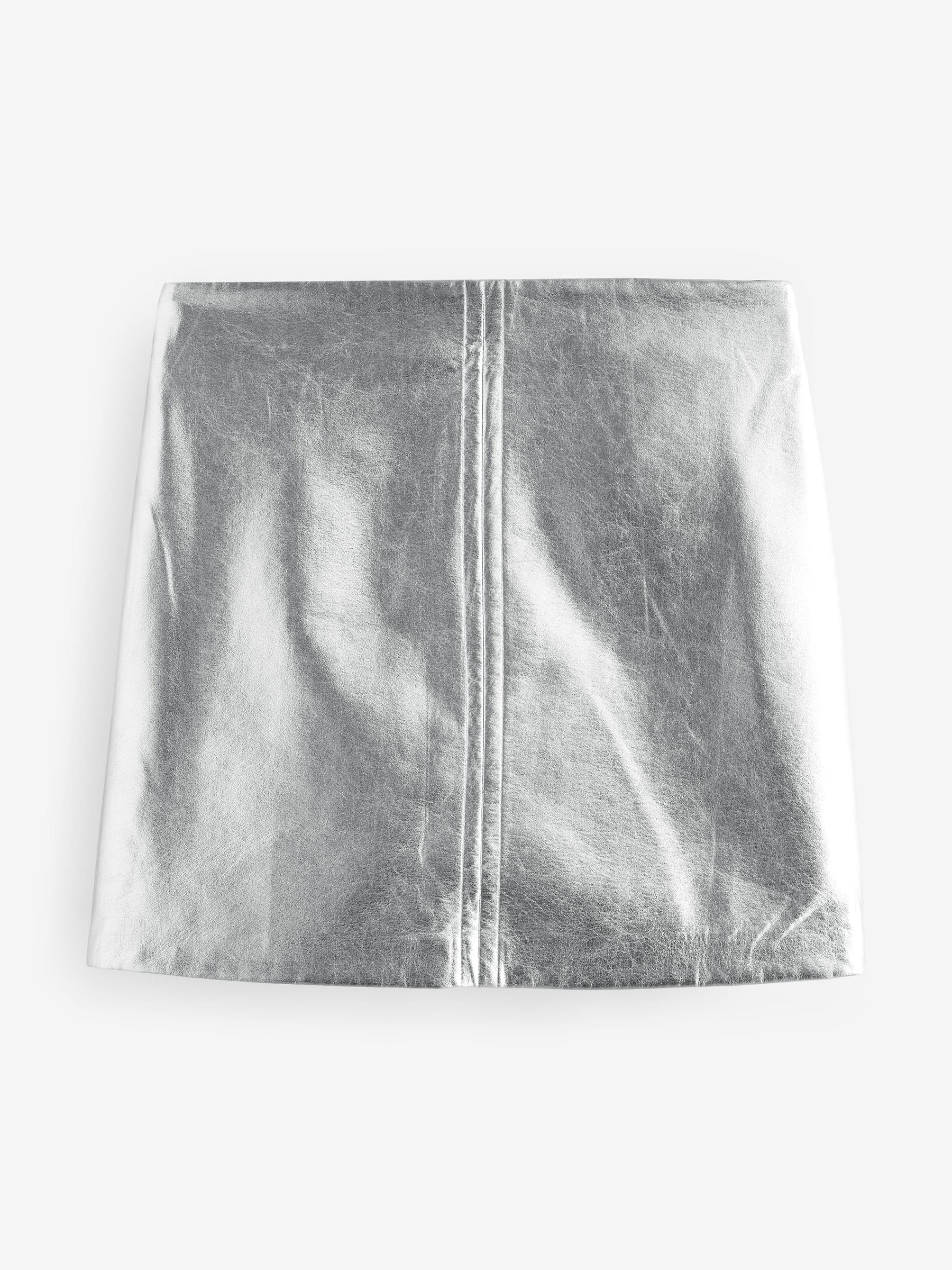 Buy Rochelle Humes Silver Faux Leather Mini Skirt from Next Oman