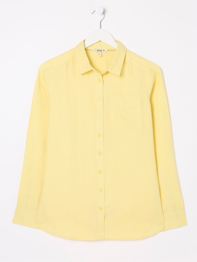 FatFace Olivia Yellow Linen Shirt - Image 6 of 6