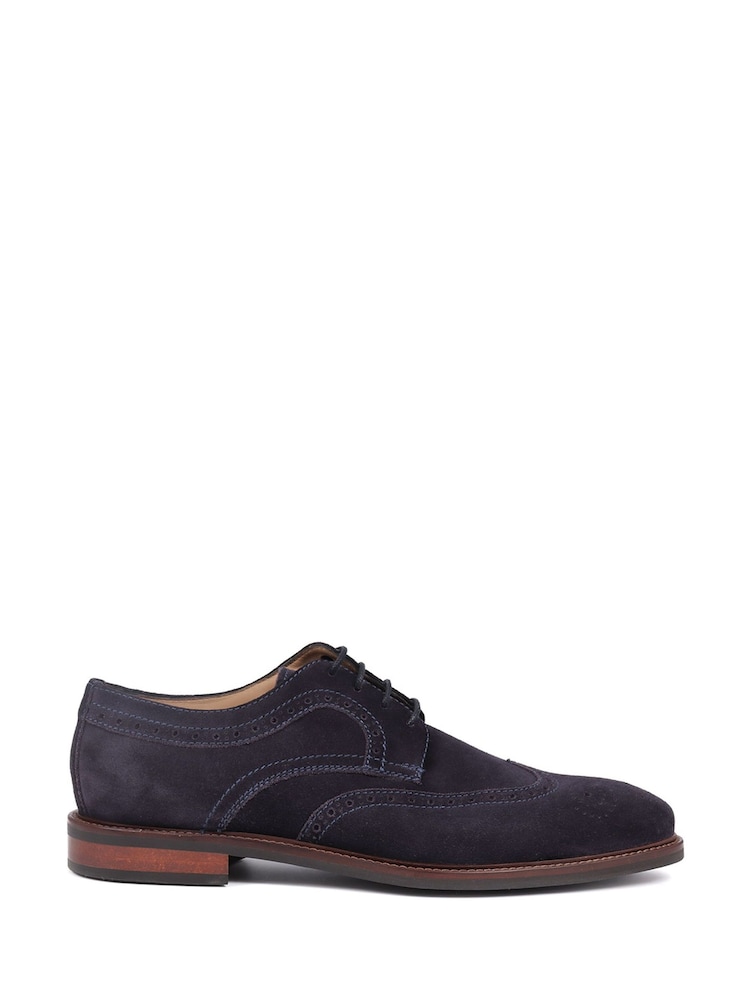 modra - Jones Bootmaker Longwood Suede Derby gležnjar z luknjičastim vzorcem in vezalkami - Slika 2 iz 6 modra - Jones Bootmaker Longwood Suede Derby gležnjar z luknjičastim vzorcem in vezalkami - Slika 2 iz 6