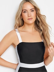 Long Tall Sally Black LTS Tall Black & White Colourblock Swimsuit - Image 4 of 4
