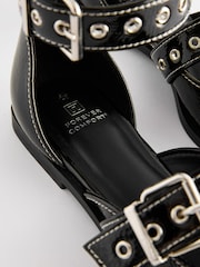 Black Forever Comfort® Patent Eyelet Point Toe Shoes - Image 9 of 10