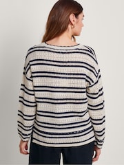 Monsoon Natural 100% Cotton Sarah Stripe Jumper - Image 2 of 5