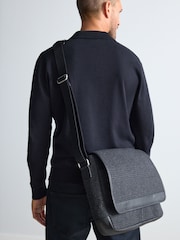 Black Monochrome Check Messenger Bag - Image 1 of 2