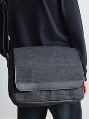 Black Monochrome Check Messenger Bag - Image 2 of 2