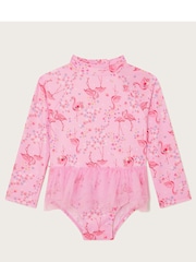 Monsoon Pink Baby Flamingo Swimsuit - Image 1 of 3