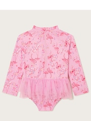 Monsoon Pink Baby Flamingo Swimsuit - Image 2 of 3