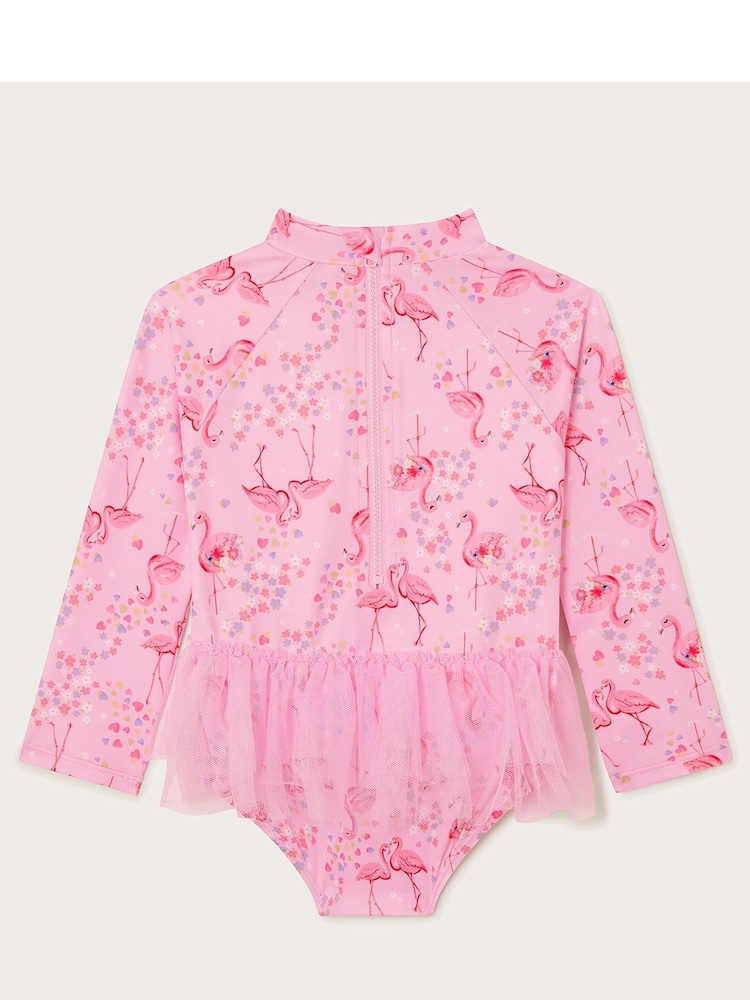 Monsoon Pink Baby Flamingo Swimsuit - Image 2 of 3