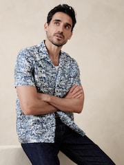 Banana Republic Blue Print Lyam Resort Shirt - Image 1 of 2