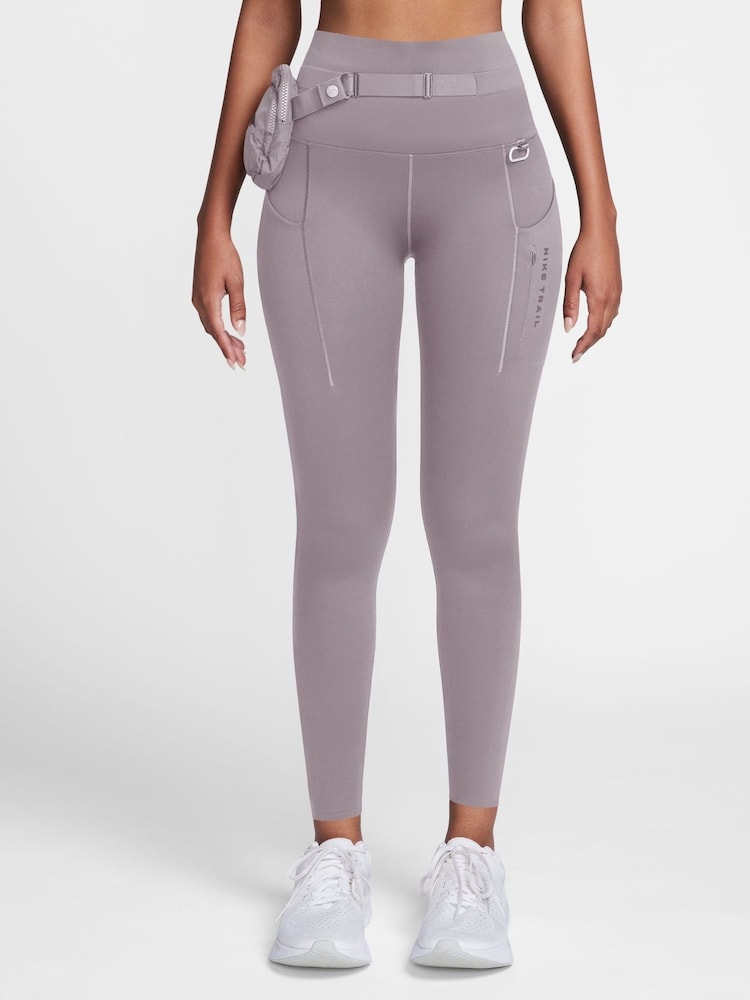 Nike Lilac Purple Go Trail Running Firm-Support High-Waisted 7/8 Leggings with Pockets - Image 1 of 4