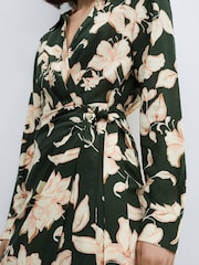 Mango Black Linen Floral Print Dress - Image 5 of 7