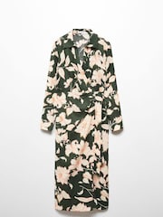 Mango Black Linen Floral Print Dress - Image 6 of 7